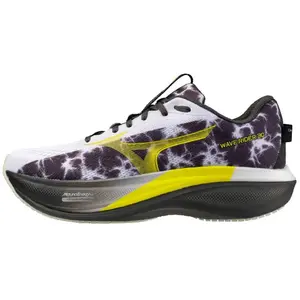 Chaussures Mizuno Wave Rider 30 Amsterdam blanc noir jaune - 40 pas cher