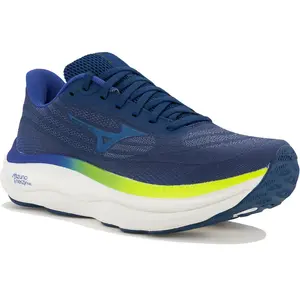 Chaussures Mizuno Wave Sky 9 bleu marine vert jaune blanc - 45 pas cher