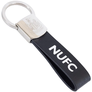 Newcastle United FC Crest Leather Strap Keyring One Size pas cher