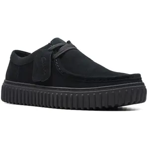 Comparateur de prix : Clarks Main Torhill Lo Chaussures À Lacets En Daim Noir Pour Hommes EU 41
