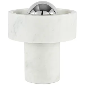 Lampe portable en marbre blanc et argenté 19cm Stone - Tom Dixon pas cher