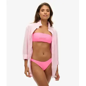 Superdry Bas de bikini brésilien avec logo, Rose paparazzi, XL pas cher