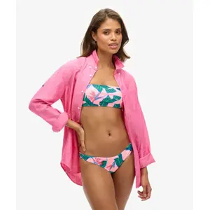Superdry Haut de bikini bandeau pour femme avec imprimé tropical, Malibu Pink Paradise, XL pas cher