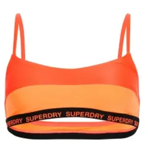 Superdry Haut de bikini bustier élastique pour femme, Orange soleil fluo, XS pas cher