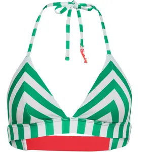 Comparateur de prix : Superdry Haut de bikini triangle rayé pour femme, Rayures vertes., XXS