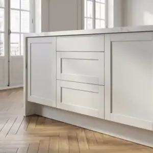 Meuble bas de cuisine avec 3 tiroirs GoodHome Ash gris mat et blanc L....