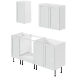 Cuisine complète sans électroménager Ash gris mat GoodHome pas cher