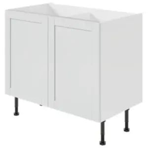 Meuble bas de cuisine avec 2 portes GoodHome Ash gris mat et blanc L. ... pas cher