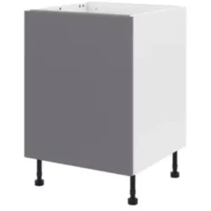 Meuble bas de cuisine avec 1 porte GoodHome Stevia gris brillant L. 60... pas cher