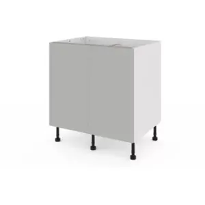 Meuble bas de cuisine avec 2 portes GoodHome Stevia gris mat L. 80 x H. 72 cm pas cher