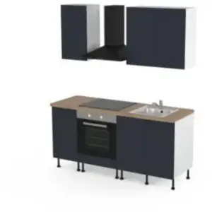 Cuisine complète GoodHome Stevia bleu sans électroménager