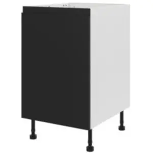 GoodHome Meuble bas de cuisine blanc mat avec 1 porte noir mat l.50 x H.72 cm G... pas cher