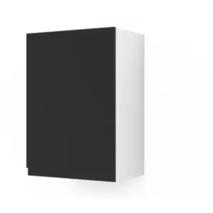 GoodHome Meuble haut de cuisine blanc mat avec 1 porte noir mat l.50 x H.72 cm ... pas cher