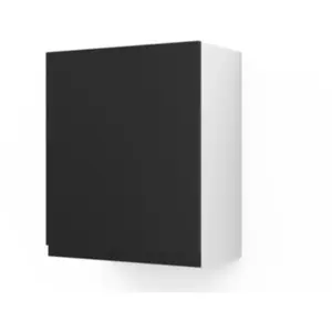 GoodHome Meuble haut de cuisine blanc mat avec 1 porte noir mat l.60 x H.72 cm ... pas cher