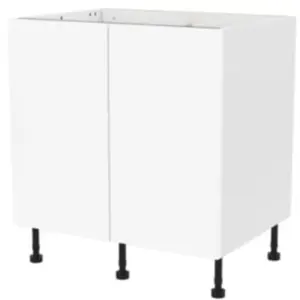 Meuble bas de cuisine avec 2 portes GoodHome Stevia blanc mat l.80 x H... pas cher