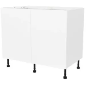Meuble bas de cuisine avec 2 portes GoodHome Stevia blanc mat l.100 x ...