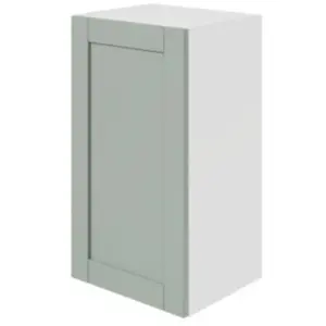 Meuble haut de cuisine avec 1 porte GoodHome Ash vert sauge et blanc L... pas cher