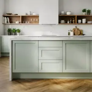 Meuble bas de cuisine avec 3 tiroirs GoodHome Ash vert sauge et blanc ... pas cher