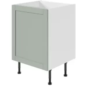 Meuble bas de cuisine avec 1 porte GoodHome Ash vert sauge et blanc L.... pas cher