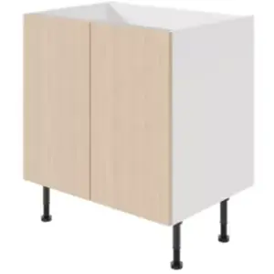 Meuble bas de cuisine avec 2 portes GoodHome Chia effet chêne clair et... pas cher