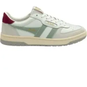 Gola Chaussures Femme Hawk - Baskets En Cuir Blanc Et Vert - 36 pas cher