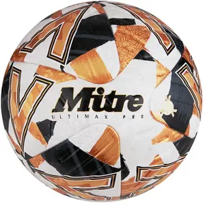 Mitre Ultimax Pro Ballon de Football Professionnel | Construction Hyperseal, Blanc/Or/Noir, 5, 68-71 cmVendu paramazon