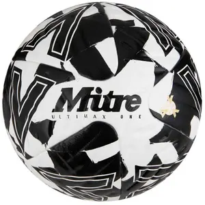 Comparateur de prix : Mitre Ultimax One Ballon de Football | Rainures Hyperflow | Ballon pour Match, Blanc/Noir, 4, 63,5-66 cm