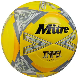 Mitre Impel Ballon de Football, Futsal | Ballon d’intérieur à Faible Rebond, Jaune Fluo/Noir/Gris, 3, 58,5-61 cm pas cher