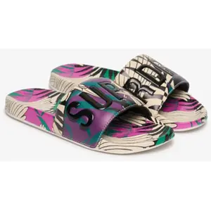 Claquettes imprimée fille Superdry Blanc 5/6 ans WF310248A-J5T pas cher