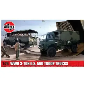 Comparateur de prix : Airfix Maquette Véhicule Militaire : WWII 3-ton 4x4 General Service et Troop Trucks