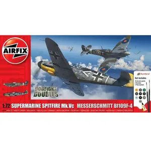 Airfix Maquettes : Supermarine Spitfire Mk.Vc vs Bf109F-4 Double Dogfight Double pas cher