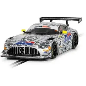 Scalextric C4496 Mercedes Amg Gt3-Ram Racing-D2, Slot Cars-World Sport Champ, Endurance, Argent