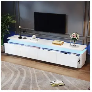 MODERNLUXE Meuble TV 180x34x40cm - Avec 4 tiroirs - Avec LED - Finitio... pas cher