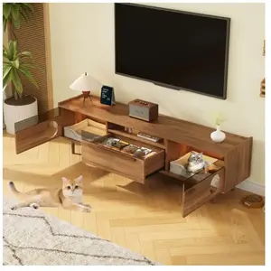 MODERNLUXE Meuble TV moderne 180x40x50cm - espace de repos pour animau... pas cher