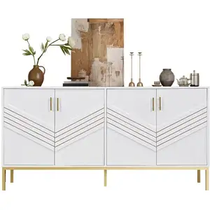 MERAX Buffet 4 porte(s) 0 tiroir(s) - 160 cm blanc buffet blanc pas cher