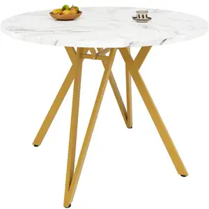 Table de séjour ronde fixe doré - 100x100-100max.cm table doréVendu parconforama