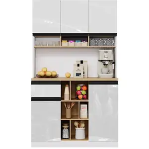 MERAX Buffet de cuisine 5 portes 1 tiroir - 105 cm blanc mdf buffet de... pas cher