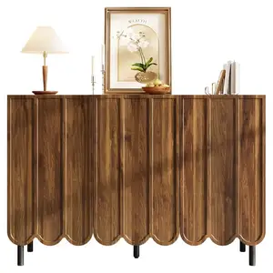 MERAX Buffet 3 porte(s) 0 tiroir(s) - 120 cm noyer mdf buffet bois foncé pas cher