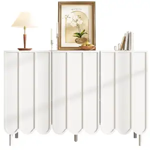 MERAX Buffet 3 porte(s) 0 tiroir(s) - 120 cm blanc mdf buffet blanc pas cher