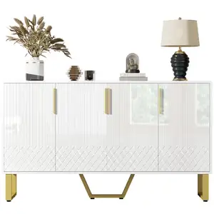 MERAX Buffet 4 porte(s) 0 tiroir(s) - 140 cm blanc buffet blanc pas cher