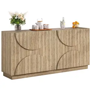 MERAX Buffet 4 porte(s) 0 tiroir(s) - 160 cm naturel panneau de particules buffet naturel pas cher