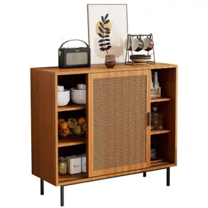 MERAX Buffet avec 2 portes coulissantes et étagères réglables 100 x 90... pas cher