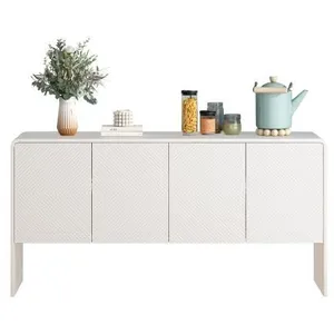 MERAX Buffet avec 4 portes et étagères réglables blanc buffet blanc pas cher
