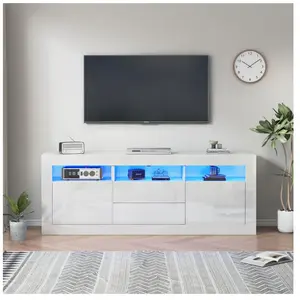 Flieks Modernluxe - Meuble tv 160cm adapté pour tv 70' - avec led - 2 ... pas cher