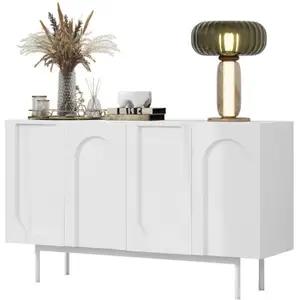 MERAX Buffet 4 porte(s) 0 tiroir(s) - 140 cm blanc mdf buffet blanc pas cher