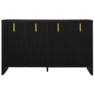 MERAX Buffet de cuisine 140cm en panneaux de particules avec 4 portes,... pas cher