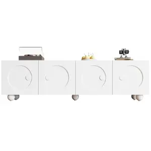 MERAX Meuble tv blanc 180,5 cm mdf meuble tv blanc pas cher