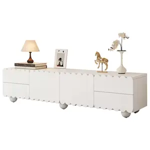 MERAX Meuble tv blanc 175 cm mdf meuble tv blanc pas cher
