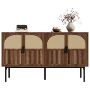MERAX Buffet 4 porte(s) 0 tiroir(s) - 140 cm naturel mdf buffet naturel pas cher