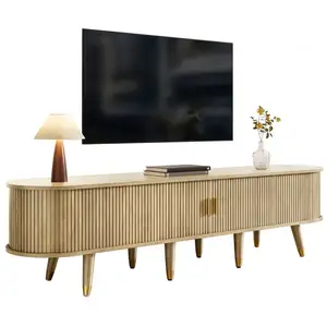 MERAX Meuble tv bois clair 175 cm mdf meuble tv bois clair pas cher